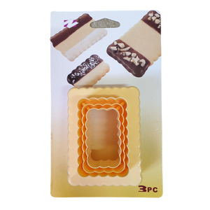 Double sided rectangle plastic cookie cutter set