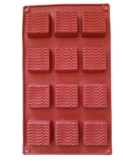HL-9140 MM Square Wavey Chocolate truffle soap silicone mould