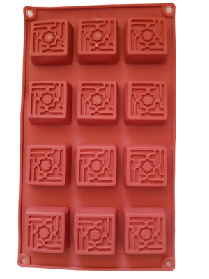 HL-9145 XX Square Filigree Chocolate truffle soap silicone mould