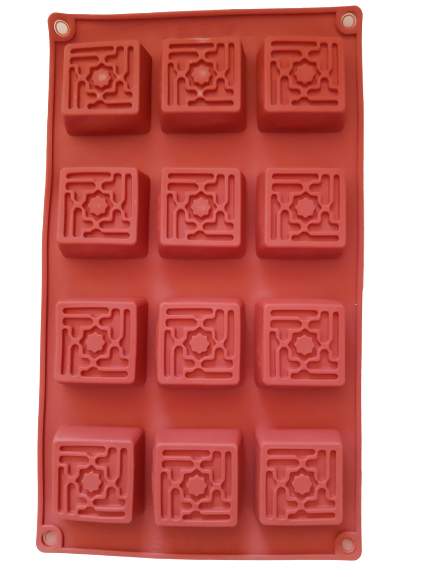 HL-9145 XX Square Filigree Chocolate truffle soap silicone mould