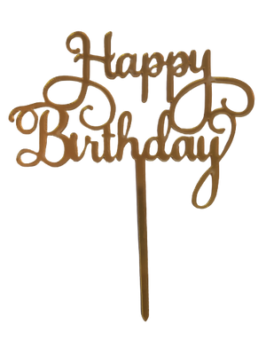 Nr97 Acrylic Cake Topper Happy Birthday Gold