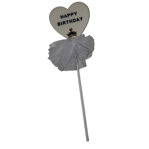 Nr75 Cake Topper Small Heart With Tulle