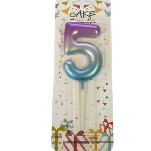 Number Five Birthday Candle Mermaid Large 6.5cm