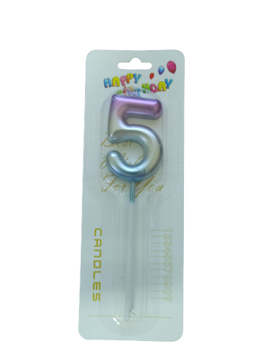 Number Five Birthday Candle Mermaid Small 4.5cm