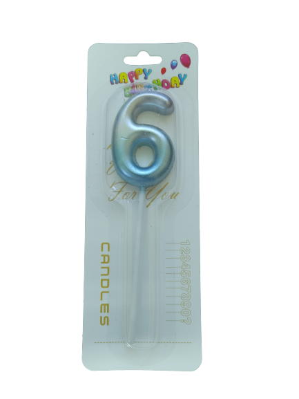 Number Six Birthday Candle Mermaid Small 4.5cm