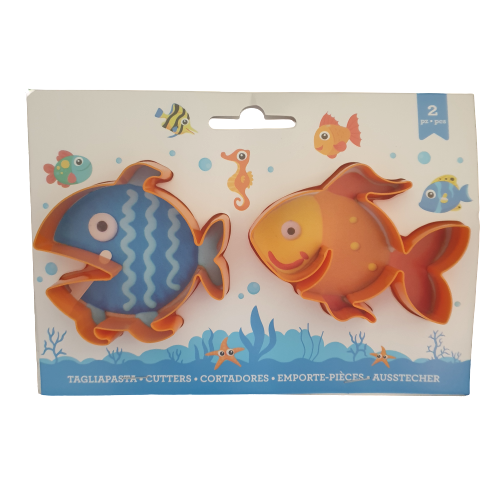 2 Piece Plastic Fish Cookie Cutter Set