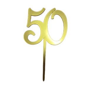 Nr262 Acrylic Cake Topper 50 Fifty Gold