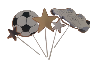 Soccer birthday cardboard cake topper