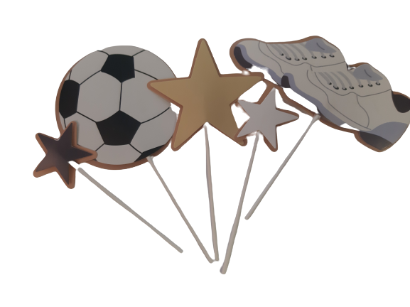 Soccer birthday cardboard cake topper