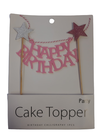 Happy Birthday Banner cardboard cupcake topper