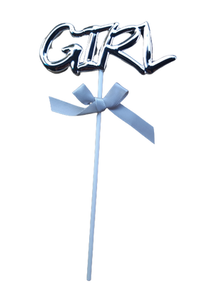 Plastic Cake Topper Girl Silver
