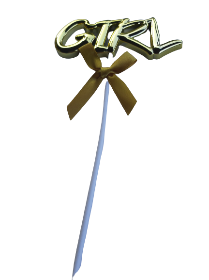 Plastic Cake Topper Girl Gold