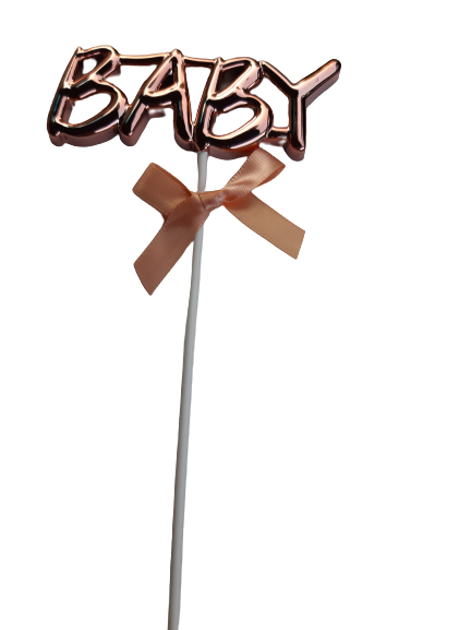 Plastic Cake Topper Baby Rose Gold