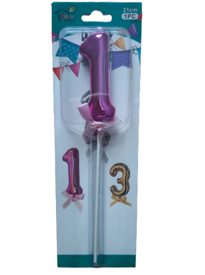Number 1 balloon cake topper, Pink