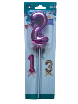 Number 2 balloon cake topper, Pink