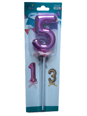 Number 5 balloon cake topper, Pink