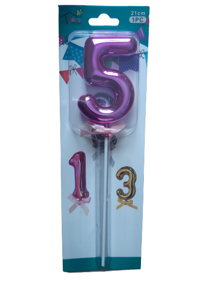 Number 5 Balloon Cake Topper Pink