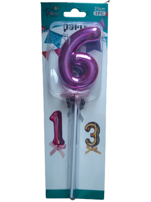 Number 6 balloon cake topper, Pink