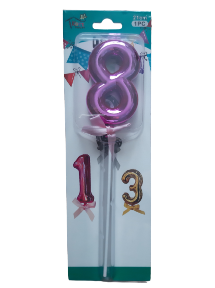Number 8 balloon cake topper, Pink