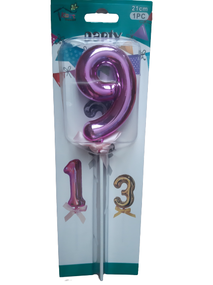 Number 9 Balloon Cake Topper Pink