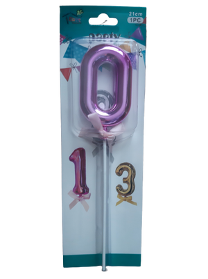 Number 0 balloon cake topper, Pink