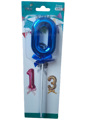 Number 0 balloon cake topper, Blue
