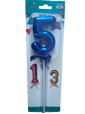 Number 5 balloon cake topper, Blue