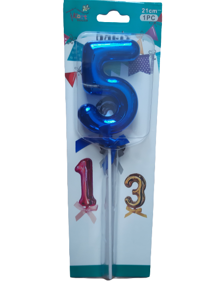 Number 5 balloon cake topper, Blue