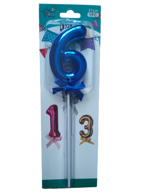 Number 6 balloon cake topper, Blue