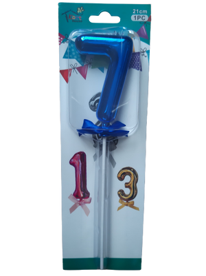 Number 7 balloon cake topper, Blue