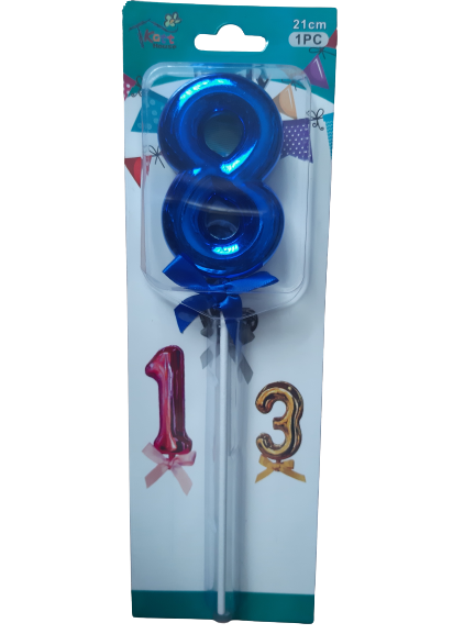 Number 8 balloon cake topper, Blue