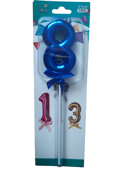 Number 8 Balloon Cake Topper Blue