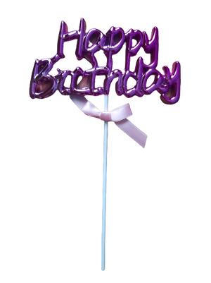 Plastic Cake Topper Happy Birthday Pink