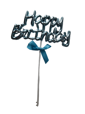 Plastic Cake Topper Happy Birthday Blue