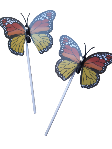 Plastic butterfly cake topper 2 piece