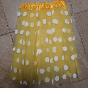 40cm Adult Lady Tutu Skirt Yellow Polka Dot