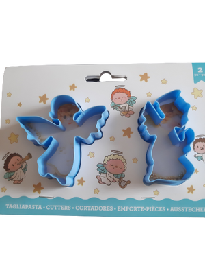 2 Piece Plastic Angel Cookie Cutter Set