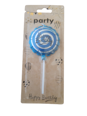 Happy Birthday Balloon Party Candle Blue 5.5cm