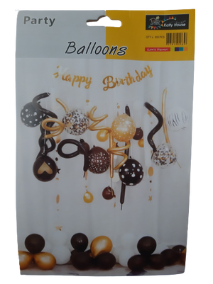 Happy Birthday Balloons Stars, Polka Dots +-300pcs
