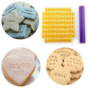 Cookie/ Fondant alphabet embosser imprint stamp set