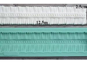 Ribbon frill border silicone mould, 12.5x2.5cm