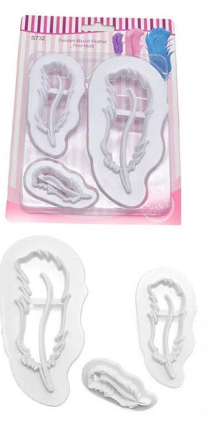 Feather plastic cookie cutter set. S732