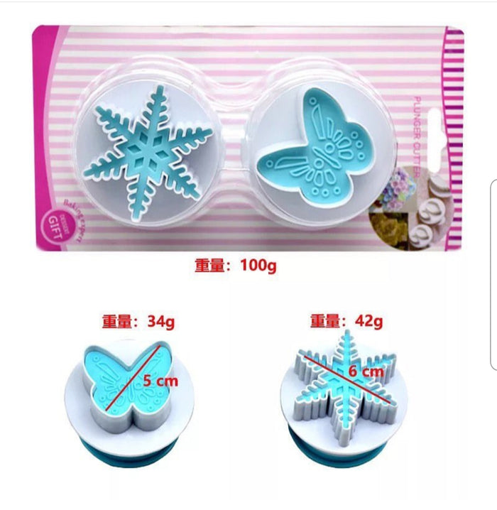 Snowflake / Butterfly Plastic Plunger Set S774