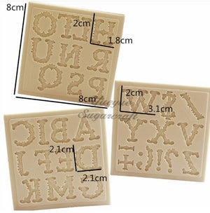 Silicone Mould Vintage Scroll Alphabet