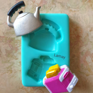 Kettle and Toaster silicone mould, Kettle 6.5x6cm, Toaster 5.7x4.5cm