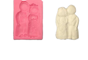 Wedding Couple silicone mould, for fondant, size of mould 7x10cm, bride and groom