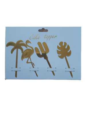 Nr348 Acrylic Cake Topper  Tropical Gold