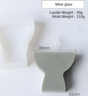 Candle soap mould shape B size of product 9x8cm Wine glass