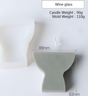 Candle Soap Mould Shape B size of product 9cmx8cm Wine Glass