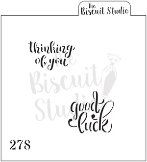 Nr278 Cake decorating stencil, thinking of you
